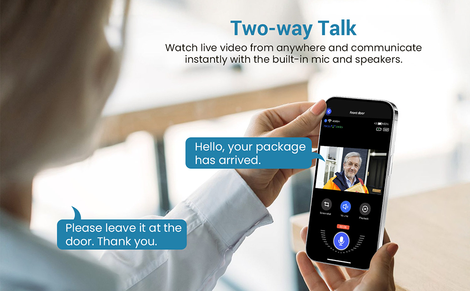 1080P Smart Wireless Video Doorbell Camera Two-Way Talk
