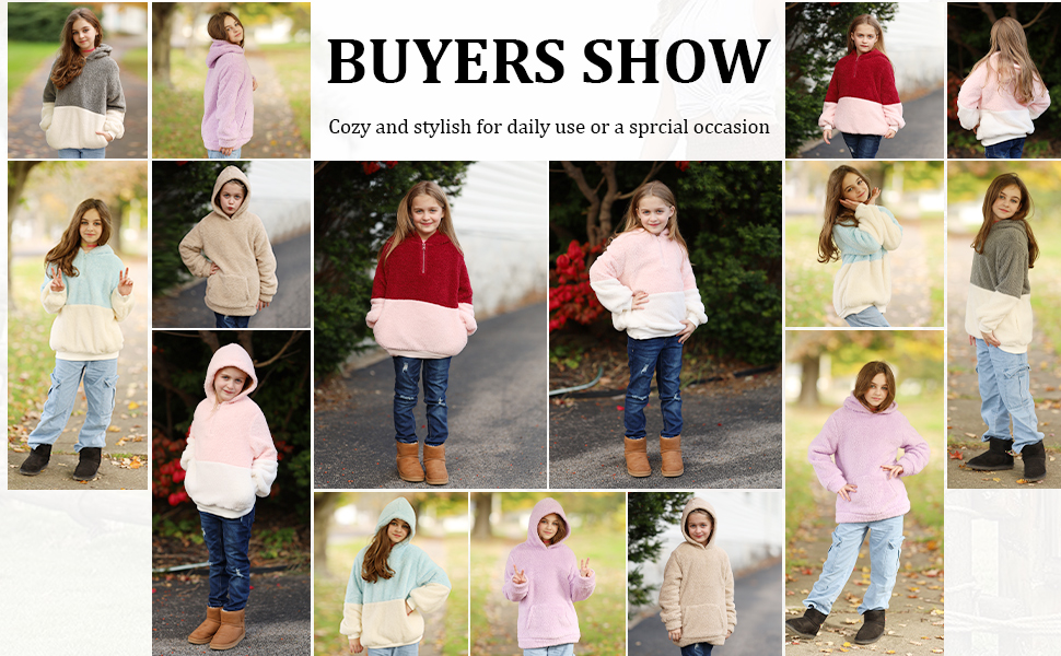 Girls Fuzzy Hoodies