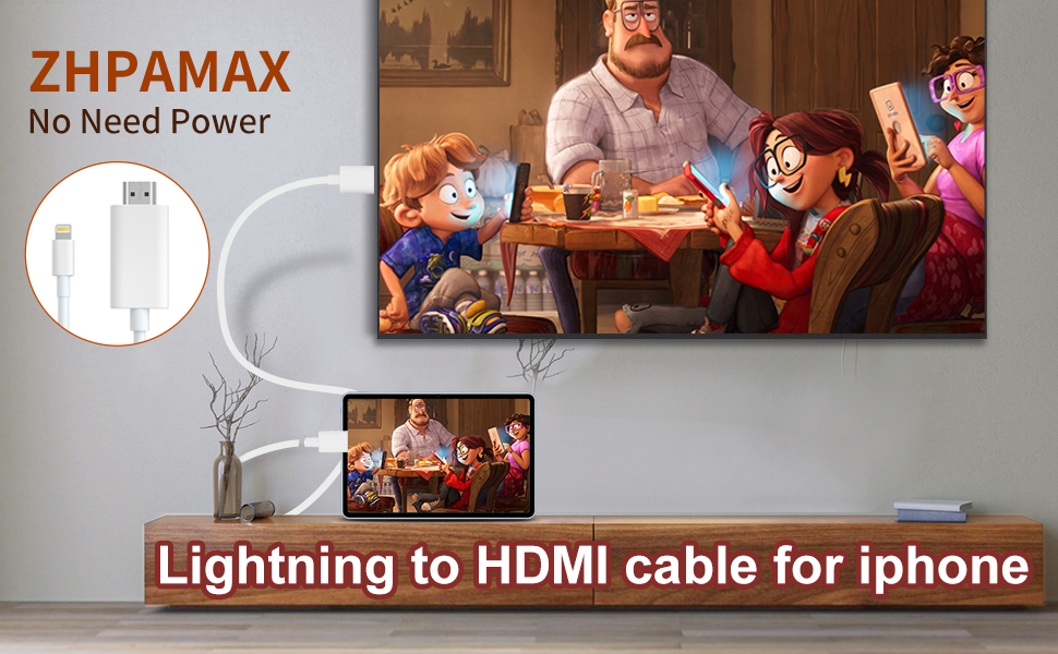 Zhpamax [Apple MFi Certified] Lightning to HDMI Cable