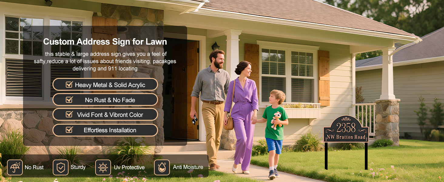 Lawn address sign