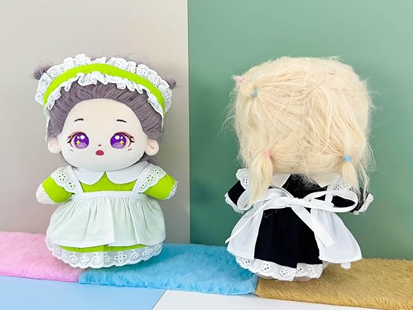 Amazon.co.jp: niannyyhouse 20cm ぬいぐるみ 服 メイド服3点