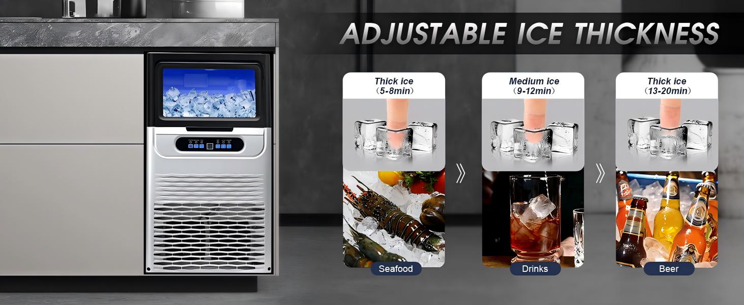 Commercial Ice Maker Machine, 90LBS/24H Under Counter Ice