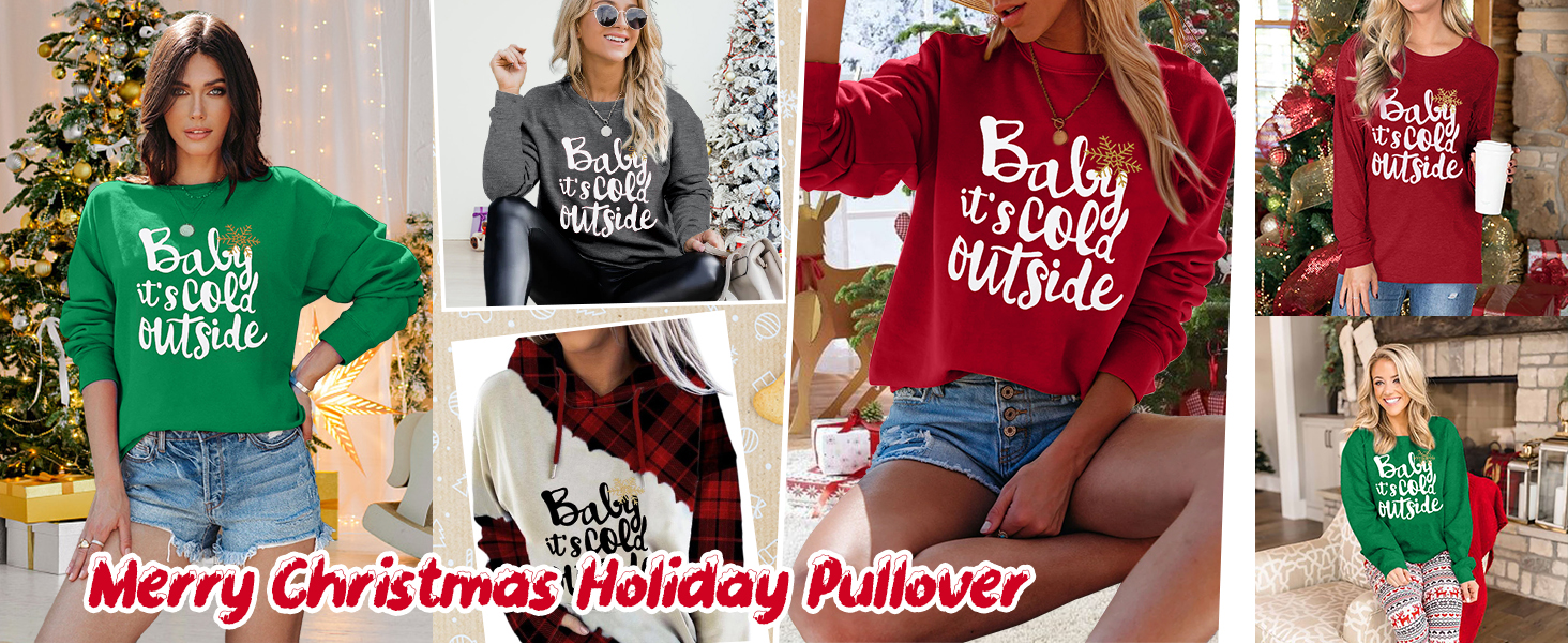 Merry Christmas Sweatshirt Women