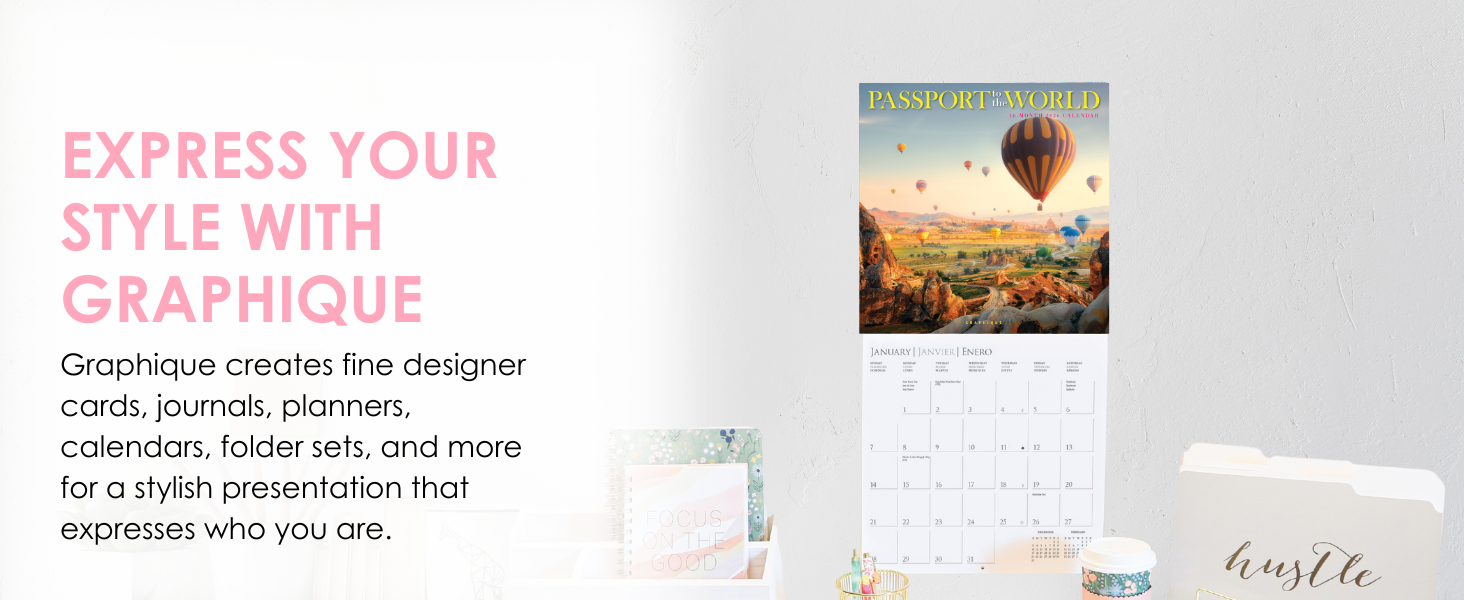 Stylish Graphique Calendar Designed by Graphique creators of elegant planners cards folders