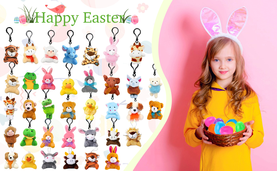 easter eggs stuffed animals