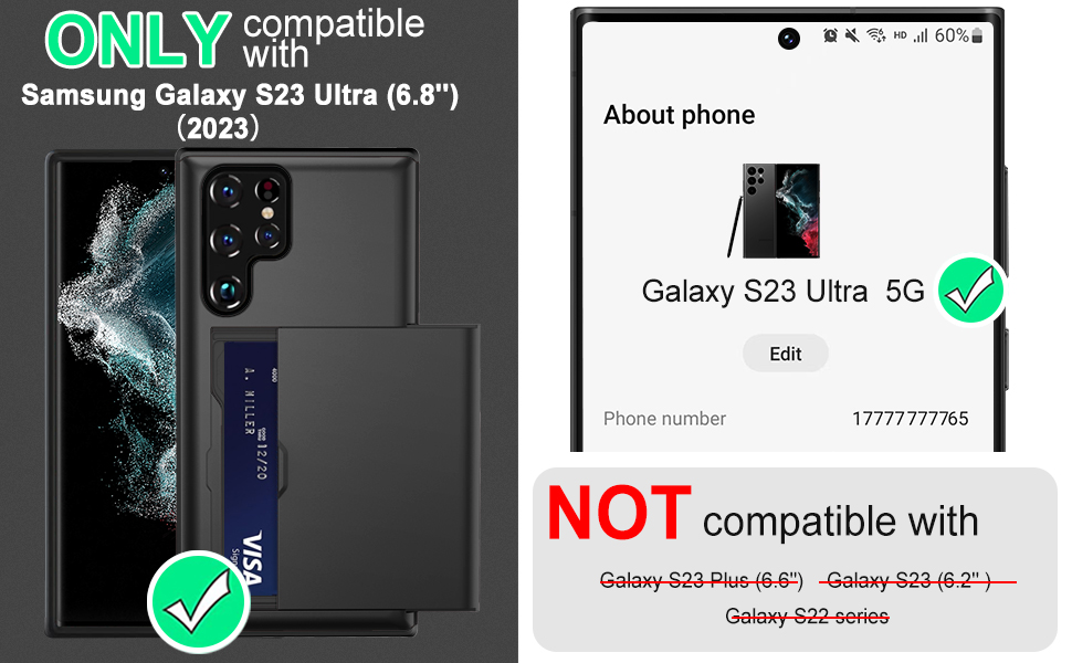 Compatible with Samsung Galaxy S23 Ultra Case Wallet with