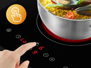 GASLAND Chef CH30BF 30cm Built-in Ceramic Hob, 2 Zones Electric Cooktop Sensor Touch Controls Timer Child Lock, 3kW 11 Ceramic Hob