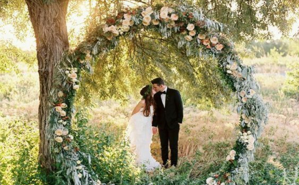 Metal Round Balloon Arch kit, Large Size 7.2ft (2.2m) Gold