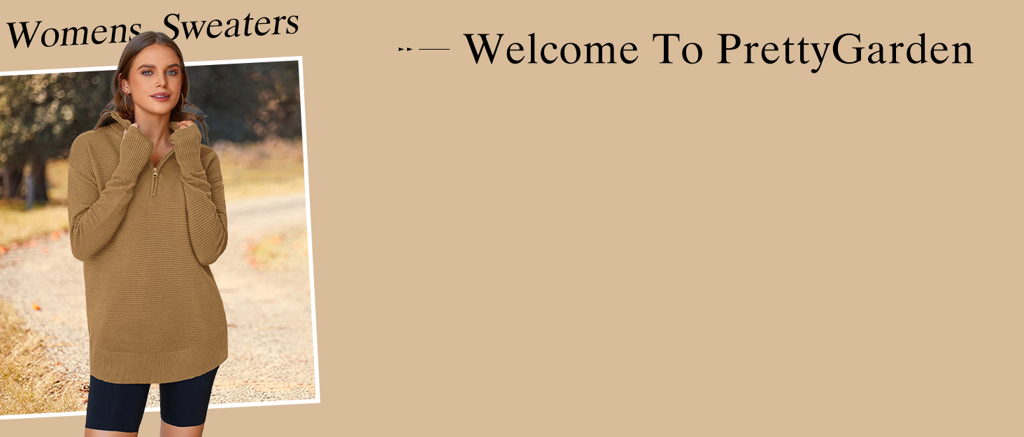 PRETTYGARDEN Womens Quarter Zip Long Sleeve Cropped