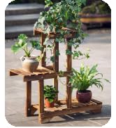 Cocoarm Indoor Plant Stand, 3 Tier Carbonized Wooden Plant Stand, Multifunction Indoor Wood Displ...