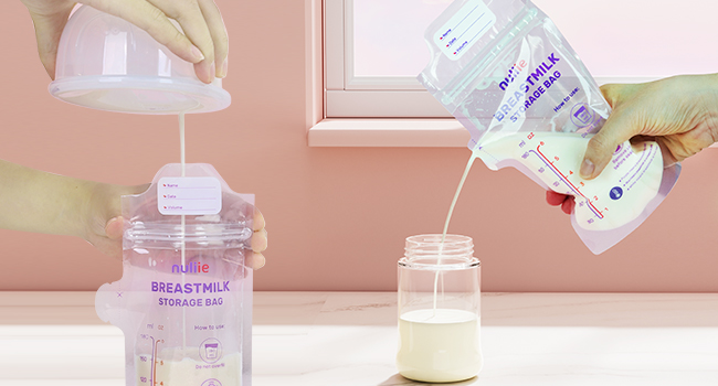 Muttermilch Aufbewahrung mit Ausgießer zum Stillen