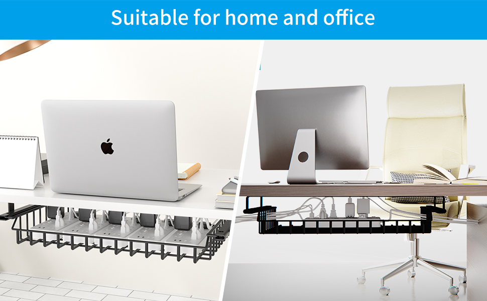 No Drilling Under Desk Cable Management Under Desk Storage Shelf Metal Under Desk