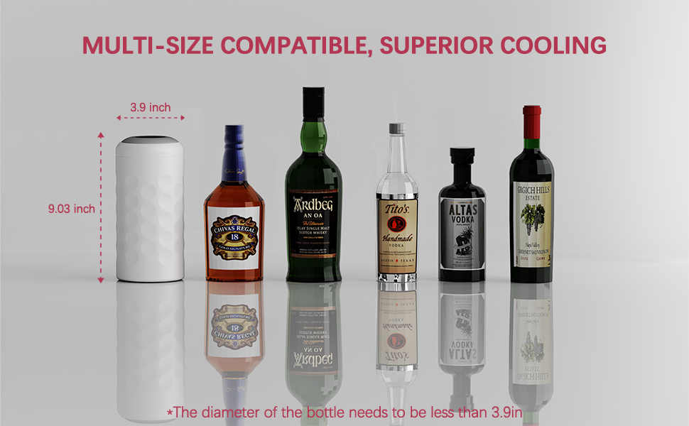 AAXY Wine Chiller, Portable 750ml Wine Bottle Chiller, Upgrade Stainless Steel