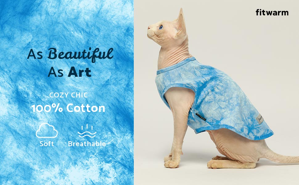 Fitwarm 2-Pack 100% Cotton Tie Dye Dog Clothes 