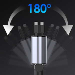 シガーソケット 充電器 USB 巻き取り式ケーブル2本