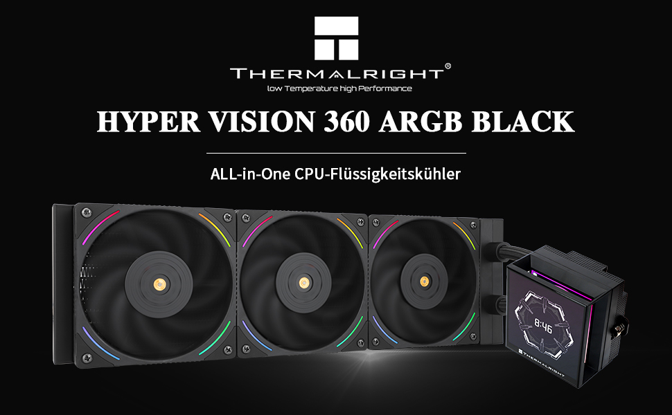 PC用ファン・クーラー thermalright hyper vision 360 argb Black Thermalright Hyper Vision 360 ARGB Black CPU AIO PC 360 LCD