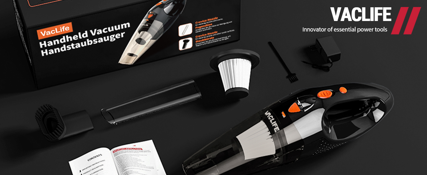 VacLife VL189 Handheld Vacuum, Car Vacuum Cleaner Cordless, Orange