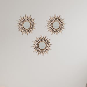 Modern Set of 3 Round Sunburst Mirrors
