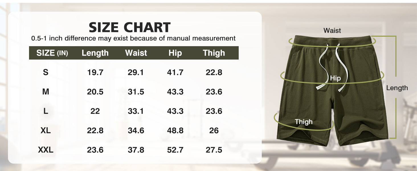 mens cotton shorts with drawstring