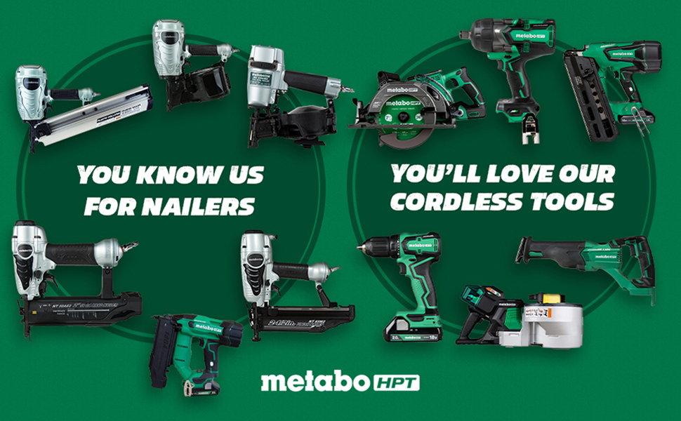 Metabo HPT Brad Nailer Kit, Pneumatic, 18 Gauge, 5/8Inch up to 2Inch