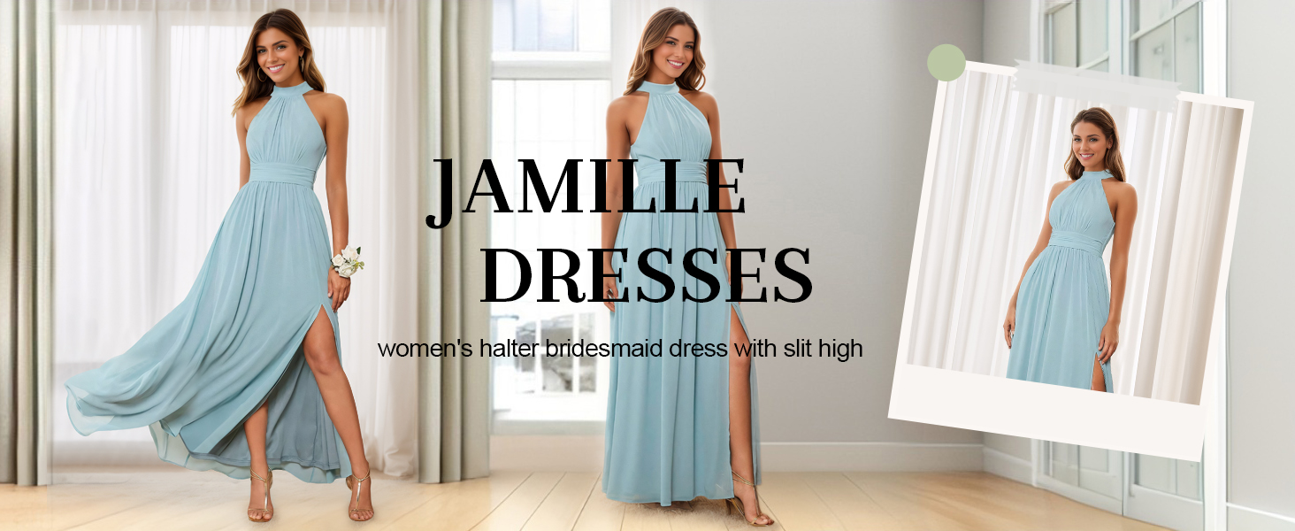 halter bridesmaid dresses for women