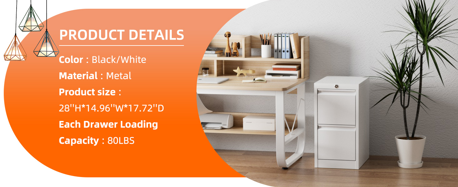 METAN 2 Drawer File with Lock, Metal Vertical File