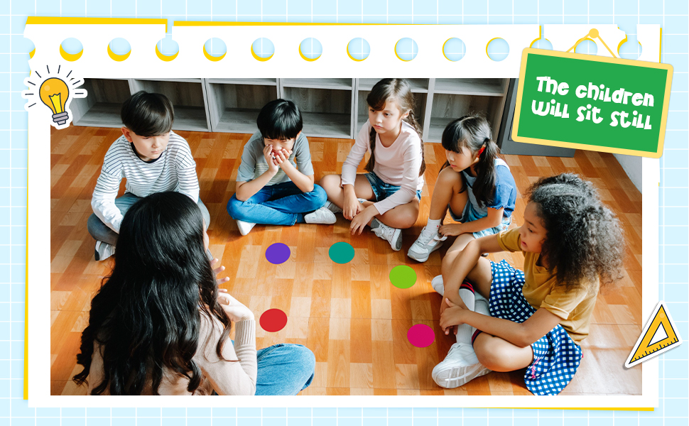 240 Pcs Classroom Floor Dots Multicolor Classroom Spots