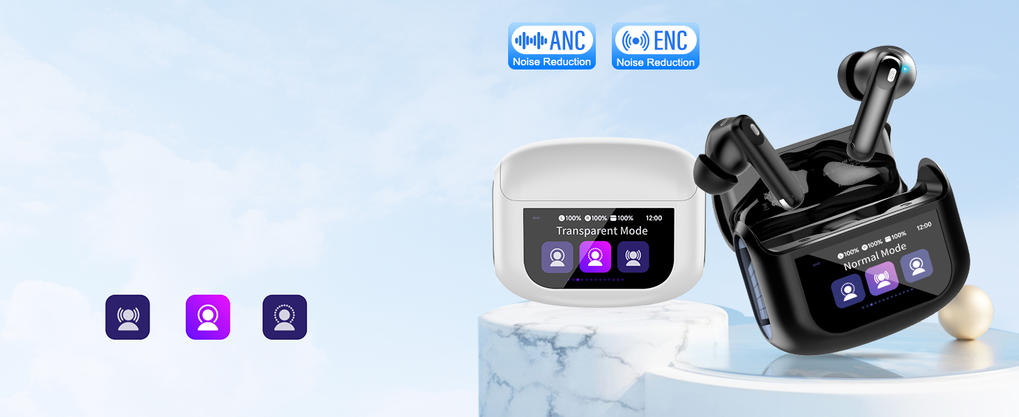 Thunelec U9 Earbuds Intelligent Touch Screen Function Display
