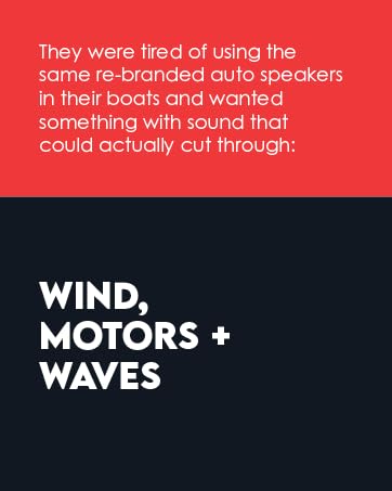 They wanted a marine speaker that could finally cut through wind motors and waves