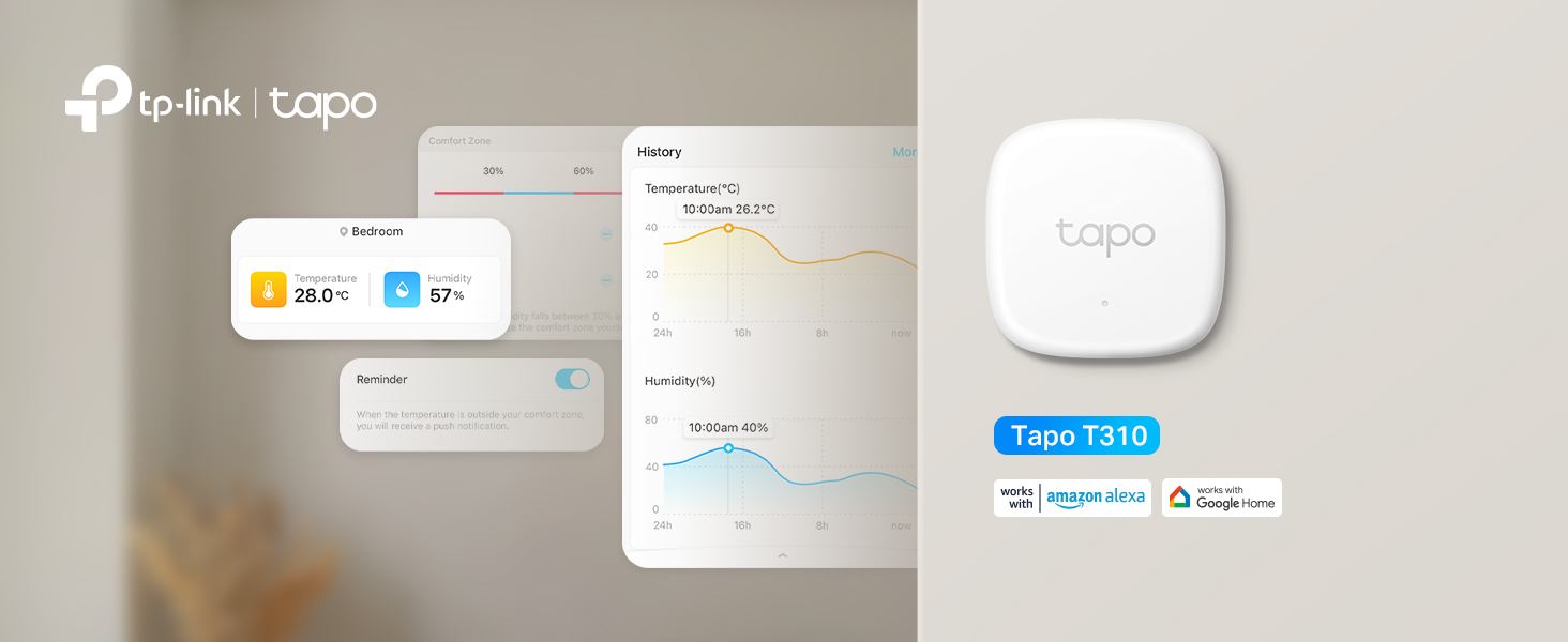 TP-Link Tapo T310 Smart Temperatur & Luftfeuchtigkeitsmonitor, kostenlose Datenspeicherung,visuelle Grafiken,Flexible Installation,App-Benachrichtigungen, Hub H100 erforderlich: Amazon.de: Baumarkt