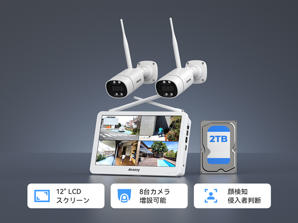 Amazon.co.jp: 【2880P/500万画素 ・フルカラー録画・2TB HDD内蔵