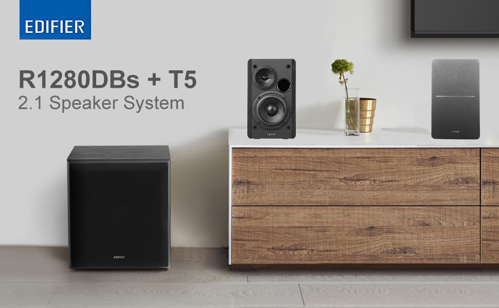 Edifier R1280DBs Active Bluetooth Bookshelf Speakers T5 Active
