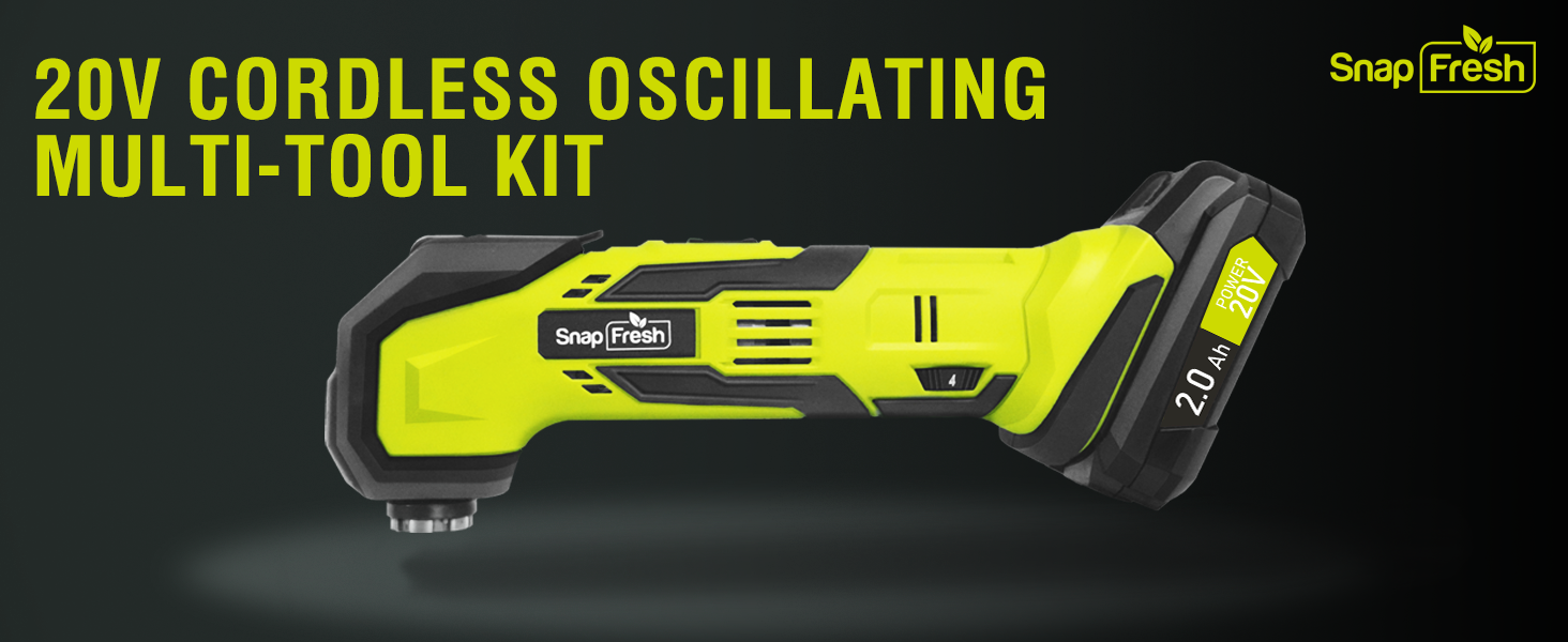 Oscillating Tool, SnapFresh 20V Cordless Oscillating MultiTool with 6
