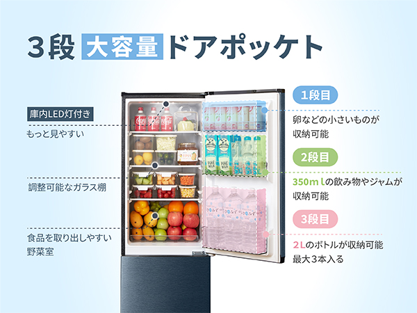 Comfee RCB156DS1J(P)E 2025年モデル 冷蔵庫 153L Amazon.co.jp: COMFEE' 冷蔵庫 153L 幅47.9㎝ 自動霜取り 温度