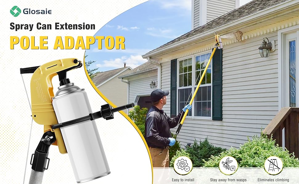 Heavy Duty Spray Can Extension Pole Adaptor Adjustable
