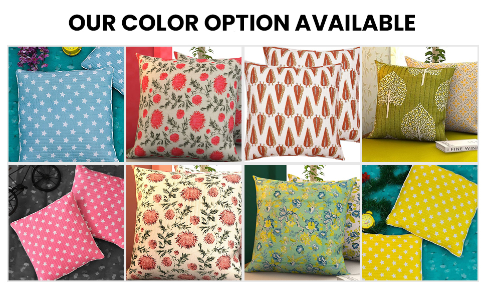 Buy RRC Quilted Cotton Cushion Covers Set of 2 Printed Cushion Covers