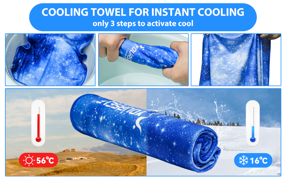 SYOURSELF [4 Pack] Cooling Towels For Hot Weather,Cooling Towels For Neck,Soft Breathable Cool