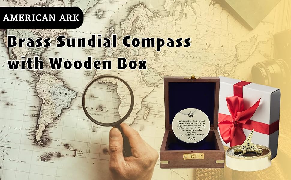 compass Unique Gift Ideas for Men Women engraved camping hiking Navigational Vintage Marine