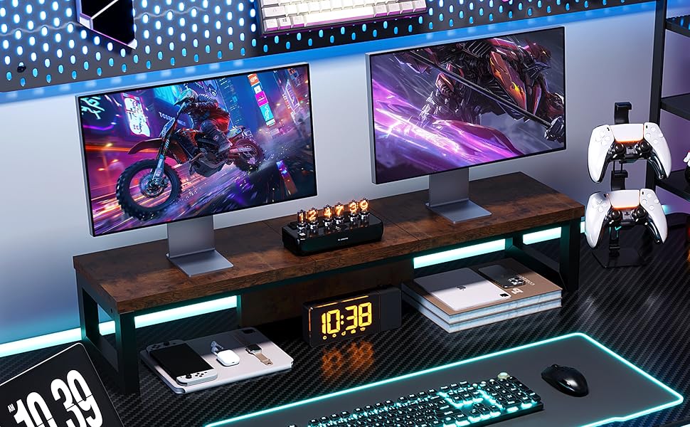 dual monitor stand riser