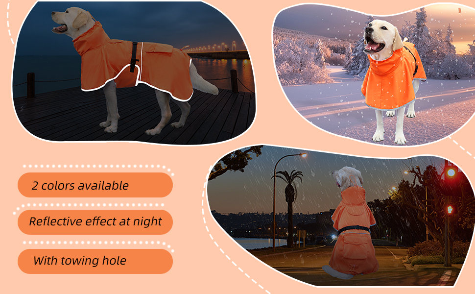 MDD22108 Dog Raincoat Orage 02