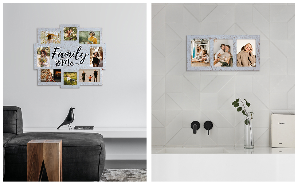 Ksroecud Onepiece seamless 3 Opening 5x7 Picture Frame