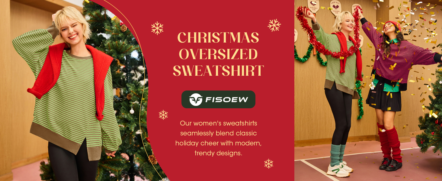 Fisoew Women's Fall Oversized Sweatshirt