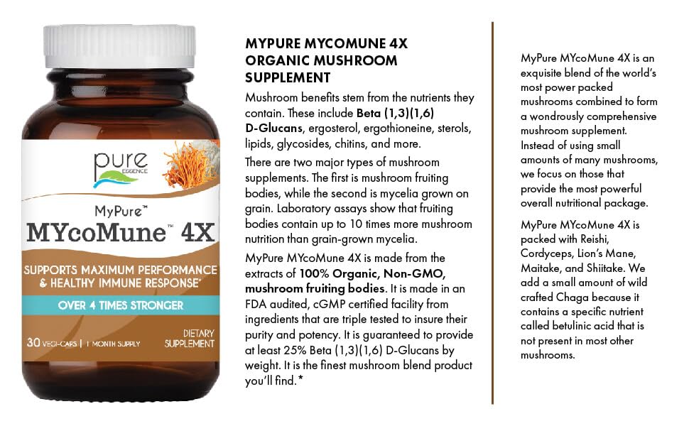 Packe with beta glucans, from fruiting bodies