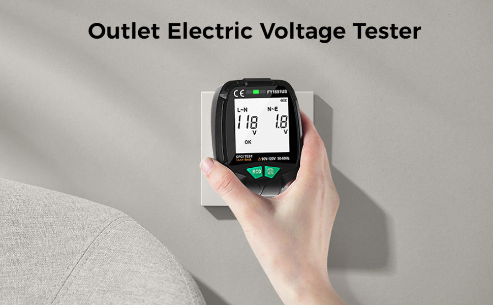 Homaisson Electrical Outlet Tester with GFCI, 3 Prong 120V AC