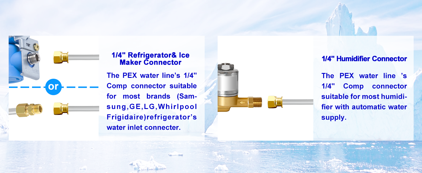 PEX Refrigerator Water Line Kit 25FT Ice Maker Tubing
