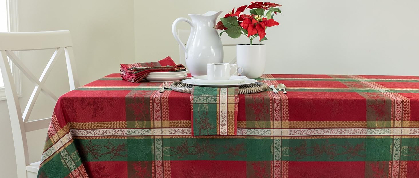 Benson Mills Holiday Legacy Yarn Dyed Jacquard Fabric Table