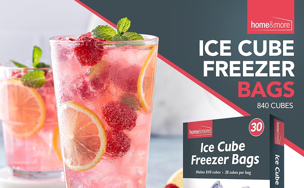 30pk Disposable Ice Cube Bags for Making Ice Make 840 Ice Cubes