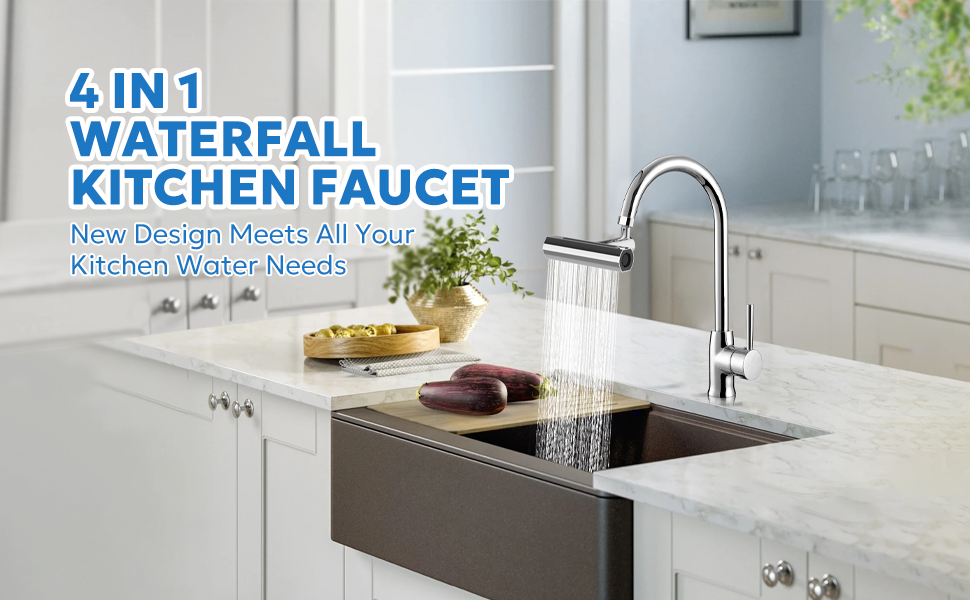 LUV 4 in 1 Waterfall Kitchen Faucet