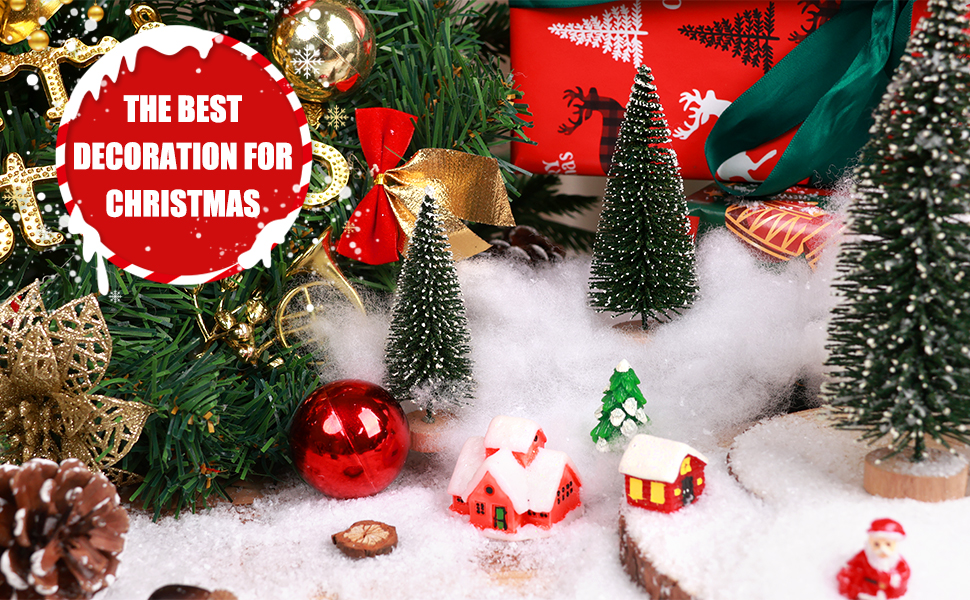 hatisan 3 piezas de decoración de nieve falsa, manta de