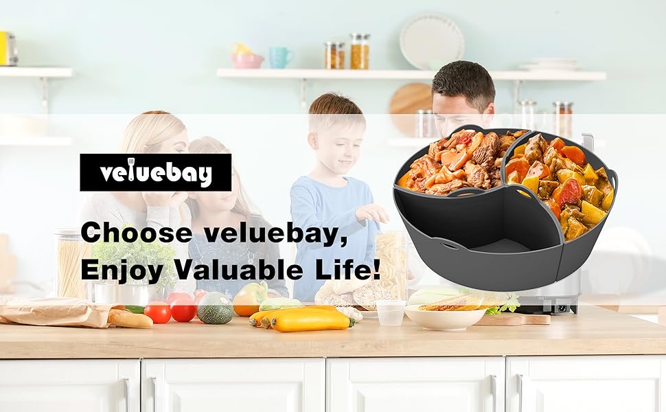 Veluebay Silicone Slow Cooker Liners Oval Crock Pot Liner